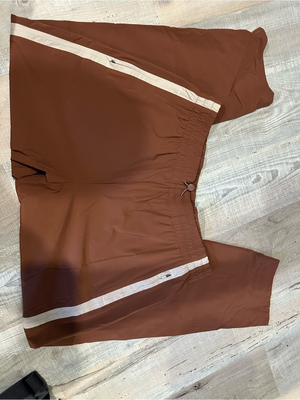 Avalanche Rust Brown Track Pants with Cream Accent